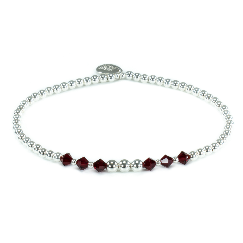 The Ava Swarovski Bracelet - Silver and Siam