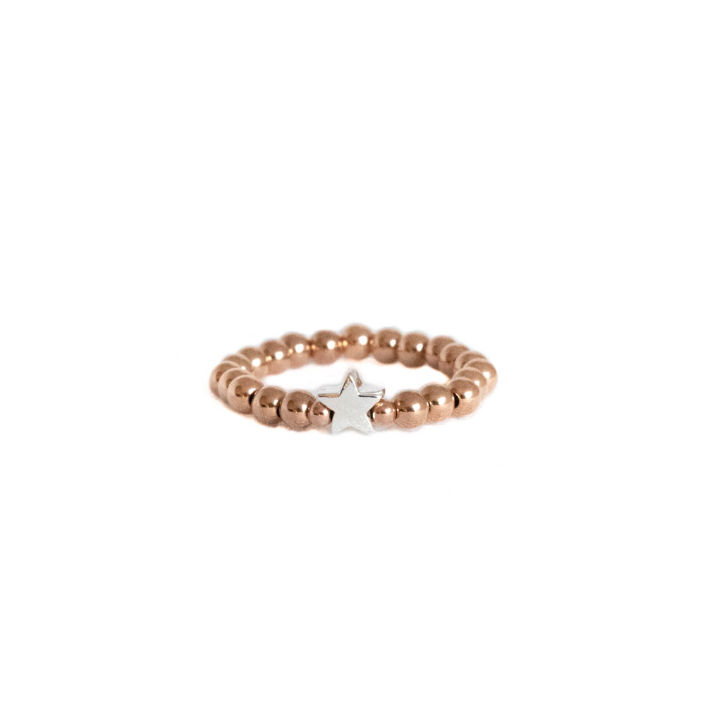 Estrella Bead Ring - Rose Gold
