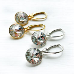 Rivoli Crystal Silver Earrings